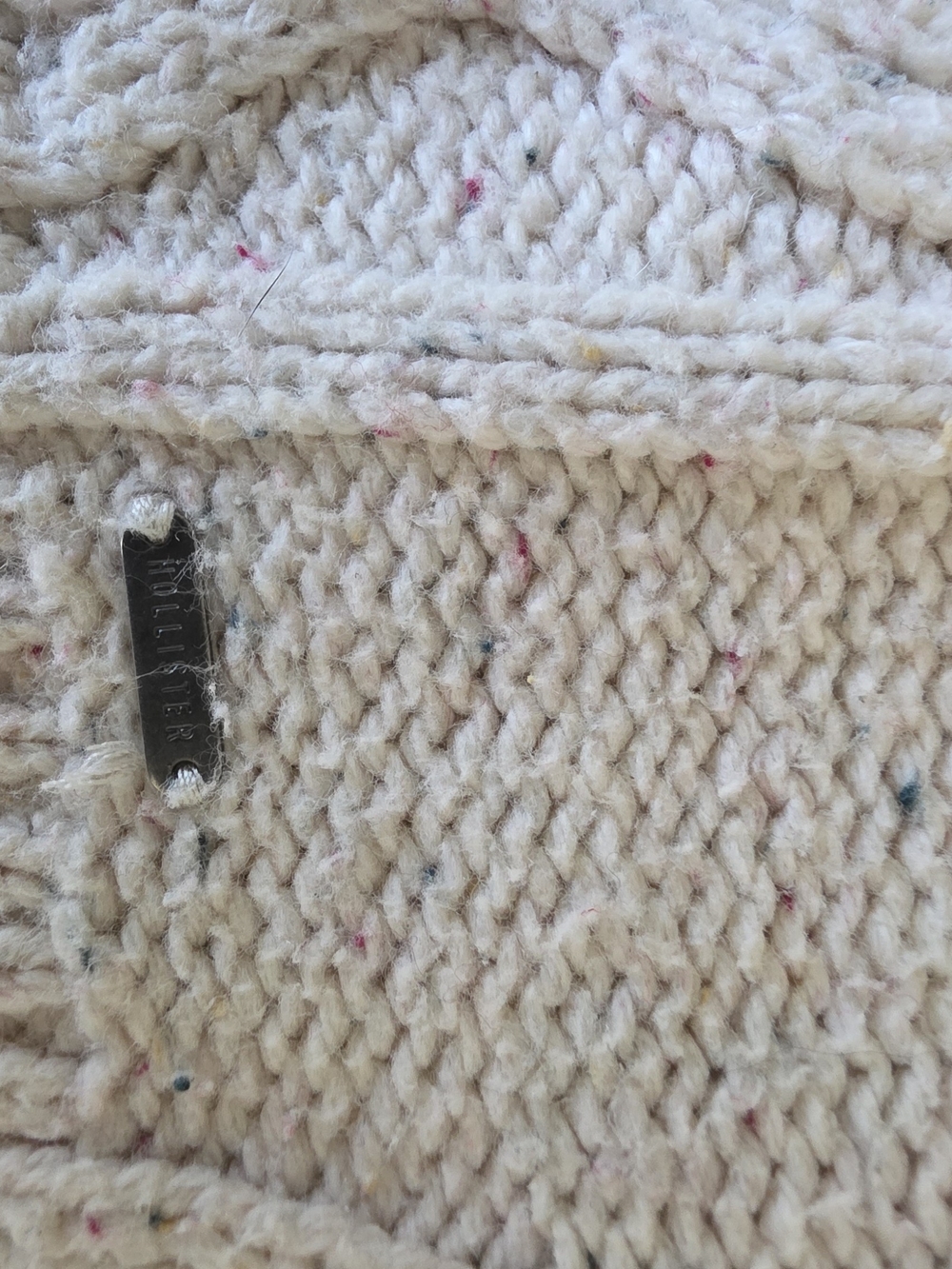 Hollister Light Pink Cable-knit Sweater crewneck Fisherman Minimalist Cozy - Picture 9 of 9